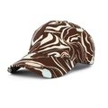 Cappellino da baseball alla moda con motivo a onde marmoree marroni, bianche e blu per outdoor - Taglia Unica Regolabile / caffè