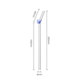 Heat-resistant clear glass straw with blue butterfly detail and curved tip design - Blue Butterfly Straw