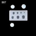 DIY silicone mold B87 for resin croissants and donuts with blue sample pieces - B87