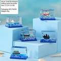 Décoration de bureau navire fluide avec liquide bleu et étoiles en acrylique - Cube Petit Bateau