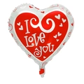 Red and white heart-shaped foil balloon with I Love You print for Valentine's decoration - 18 Inch Heart White Bottom Red Center A0469