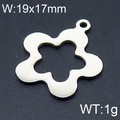 Silver flower-shaped stainless steel DIY jewelry pendant, 19x17mm size, weight 1g - Steel Color 19x17mm (KLJ6508-Z)