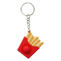 Pommes-Schlüsselanhänger aus rotem Silikon mit Metallring für Taschendekoration - Pommes frites