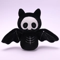 Gothic vleermuis skelet knuffel sleutelhanger met zwart imitatiebont en botten details - 13cm Hanger / Vleermuis