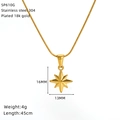 Detail of 18k gold plated octagonal star pendant made of premium 304 stainless steel - Octagram Star Style (SP610G)