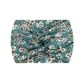 Teal floral yoga headband with knot design and stretch fabric for women's fitness - 45-Small Floral Print V2