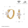Dettaglio orecchini floreali in argento 925 dorato con diametro 1,5 cm e peso 1,63 g - Argento 925 / Argento 925 Placcato Oro Tipo 2