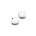 Ciondolo a cuore argento con finitura lucida e anello in metallo per collane fai-da-te - Ciondolo a Cuore (F2294) / 8x9mm / Colore Acciaio/Bianco