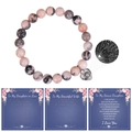 Bracciale in pietre con ciondolo a proiezione e tre biglietti regalo sentimentali - Pietra Zebra Rosa / Alla mia mamma migliore