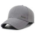 Classic gray twill cotton baseball cap featuring a premium NARASON metal logo plaque - Adjustable / Light Gray