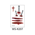 Realistic Halloween bloody cross and spike wound temporary tattoo sticker WS-K207 - WS-K207