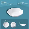 White melamine 5.2-inch flower shaped dipping sauce plate with scalloped edges - 5.2 Inch Flower Shaped Plate