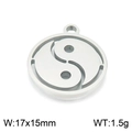 Colgante Tai Chi Yin Yang plata 17x15mm, accesorio joyeria de acero inoxidable - Estilo Tai Chi Yin Yang (KLJ7785-Z) / Color Acero