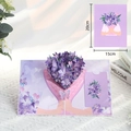 Handmade 3D pop-up greeting card featuring a purple iris bouquet for Mother's Day - Purple Orchid in Hand