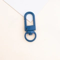 Close-up of deep blue painted metal lobster clasp with 360-degree rotating base for DIY - Navy Blue