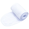 Adjustable white terry cloth spa headband with velcro fastener for skincare and makeup - Single Piece / White