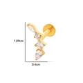 F136 titanium labret-piercing in goud met vier verschillend gevormde zirkonia-stenen - 7# Gouden Boogrij Zirkoon Stijl