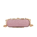 Mini borsa da sera a cilindro in paillettes rosa con tracolla a catena dorata - Rosa