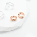 Anillo de oro rosa con gemas rosas y verdes y un diseño geométrico hueco - 8mm(Agujero 5mm) / Oro rosa