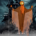 Leuchtender 122 cm Halloween Kürbis Geist mit orangem Gewand und glühenden Augen für Deko - Leuchtende rotierende Kürbis-Hängerequisite