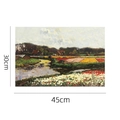 PVC placemat with Van Gogh oil painting landscape print, size 30x45cm for dining table - 45x30cm / Flower Field Style 1
