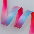 Pink and blue gradient Christmas ribbon with Merry Christmas gold foil lettering - 8-Colorful Christmas Gradient Style (1.6cm*100 Yards)