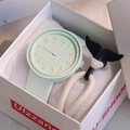 Minimalist mint green watch set with whale tail bracelet in a stylish gift box - No Box / Mint Green