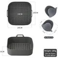 Set cestino in silicone grigio per friggitrice ad aria con guanti isolanti termici - Quadrato Grigio 20cm + Guanti