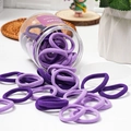 Jar of 50 seamless high elasticity hair ties in various shades of purple colors - Purple Duo (50Pcs Jar)