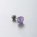 F136 Titan Helix Piercing mit brillantem rundem lila Zirkonia und Schraubverschlusskugel - Blau-Lila (A41-4#)