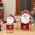 Red velvet Santa Claus gift box with snowflake embroidery and cute doll lid topper - Small / Santa Claus