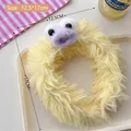Cute yellow plush cartoon duck hairband with purple beak, soft material size 12.5x17cm - 7# Yellow Plush Headband