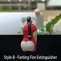 Funny cartoon fire extinguisher ornament with matching face and pink bottom finish - 3079 Prone Extinguisher