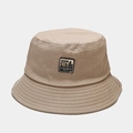 Men's light khaki cotton fisherman hat with vintage denim supply patch label - M(56-58cm) / Khaki