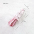 Pink and white mushroom Christmas ornament with glitter beads and silver hanging loop - Pink Mushroom