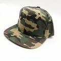 Classic green camouflage hip-hop flat brim baseball cap shown in a professional studio view - One Size / Camo Green