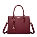 Sac à main élégant bordeaux en similicuir avec texture litchi et bandoulière - Bordeaux