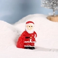 Miniature resin Santa Claus figurine with red coat and white beard for Christmas DIY decor - Santa Claus