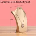 Golden brushed metal jewelry display stand for necklaces in large size 35cm height - Gold Brushed [Large 35cm]