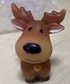 Figurine de renne marron en résine pour paysage miniature de neige de Noël - Renne Debout à Nez Noir / Série Train De Noël