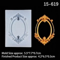 Baroque oval frame silicone mold for vintage fondant and chocolate cake decoration - 15-619 Transparent