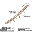 Especificaciones detalladas de tamaño de la pulsera de perlas con dimensiones en pulgadas - Pulsera de perlas grises / 17+5cm / Color Acero