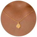 Minimalist gold necklace featuring a spade pendant with a sparkling central zircon stone - Black Heart Pendant