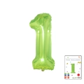 32-inch turquoise green number 1 foil balloon for birthday party decorations - 40-inch Jelly Green 1 With Paper Card