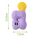 Jouet en peluche violet pour chien en velours côtelé, forme animale, taille 13,5x7,5cm - Lettre Y / Violet