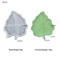 Leaf-shaped silicone mold with dimensional measurements for resin tray DIY crafting - Leaf Tray Mold