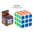 Educational 3x3 puzzle cube with black base and classic colors in window box packaging - B168-37 Large 3x3 Magic Cube (114.2g)