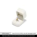 White velvet ring box with flip lid, dimensions 6.2x5.3x4.7cm for jewelry storage - Ring Storage Box-H04501