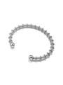 Minimalist silver spring-style stainless steel cuff bracelet with spherical end accents - Style 3 (Spiral Steel) / Steel