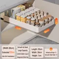 Pull-out kitchen cabinet drawer organizer in cream white with slides, 53x30x7cm - Deepened 53x30x7cm